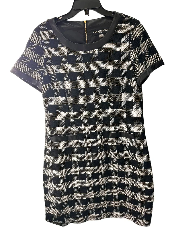 Today’s Deal draped dressWhite Black Dress Designer Karl Lagerfeld, Size L