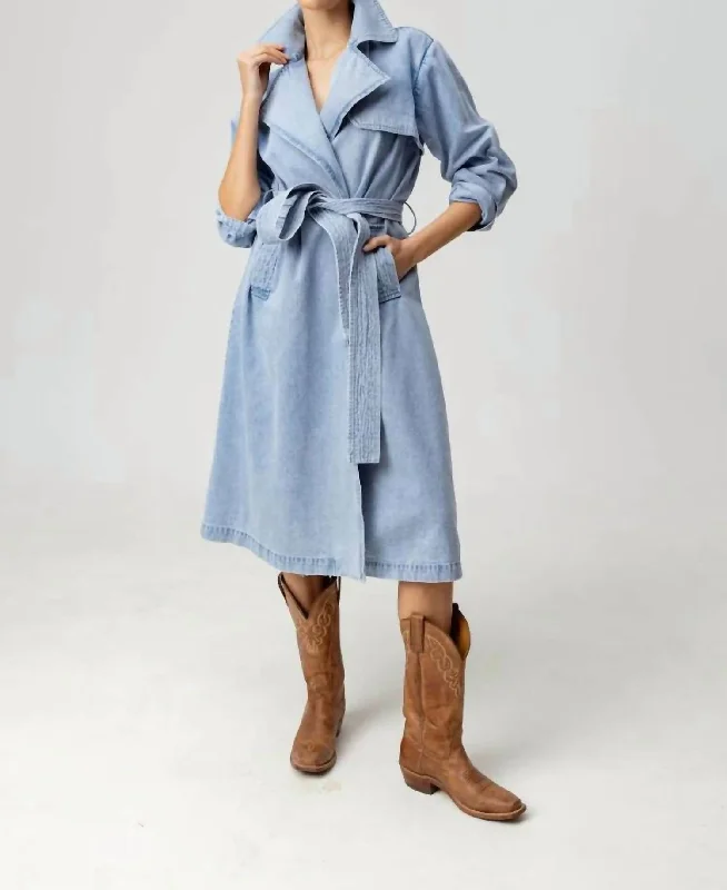 Limited Availability Maxine Coat In Light Wash