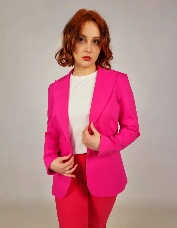 tiered dressAccess Neon Pink Longline Tailored Blazer