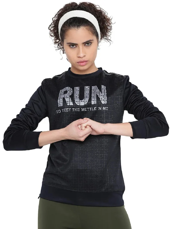 Get It Before It’s Gone Alcis Women Black Printed Sweatshirt 237WSS078