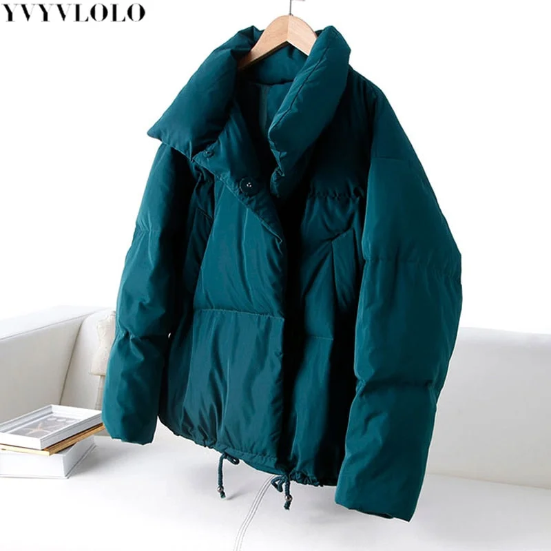 puffer jacketYVYVLOLO Autumn Winter Jacket Women Coat 2018 Fashion Female Stand Winter Jacket Women Parka Warm Casual  Plus Size Overcoat