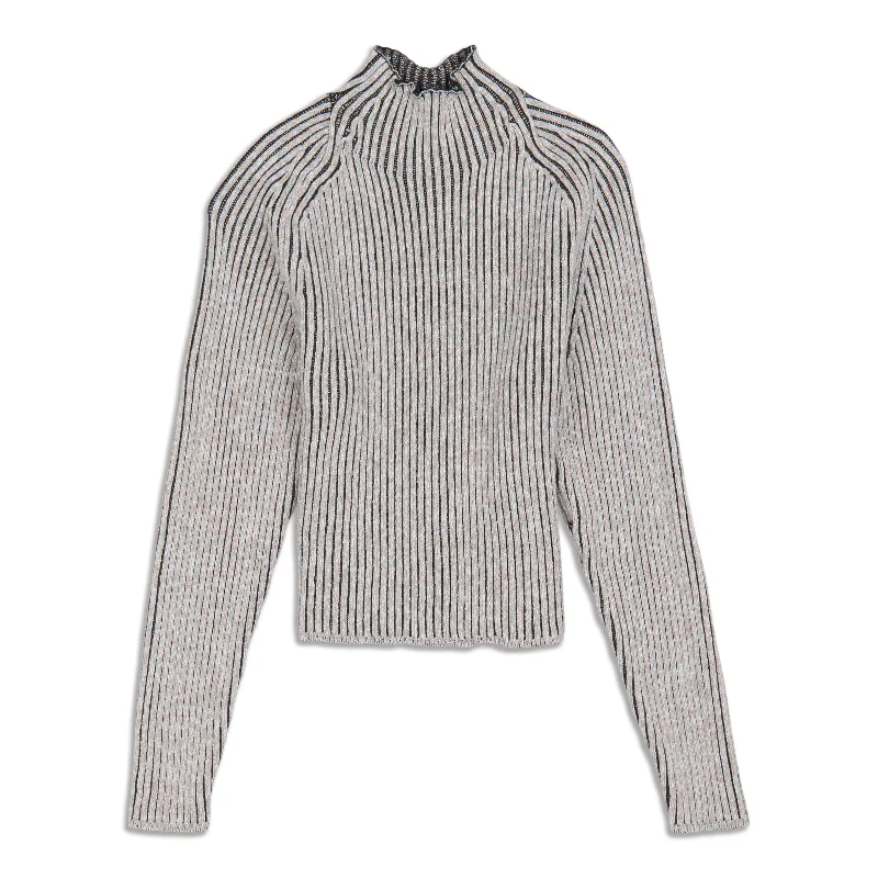 Limited Stock Cotton-Cashmere Blend Mock Neck Sweater - Resale