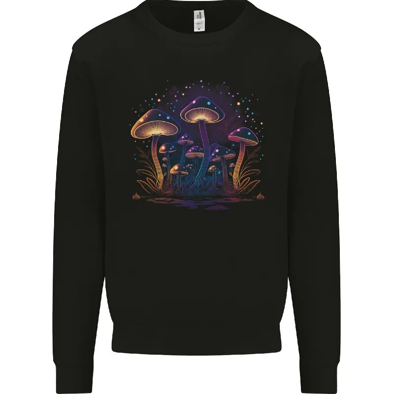 Warehouse Sale pullover workout hoodieA Trippy Magic Mushroom Forest LSD Mens Sweatshirt Jumper