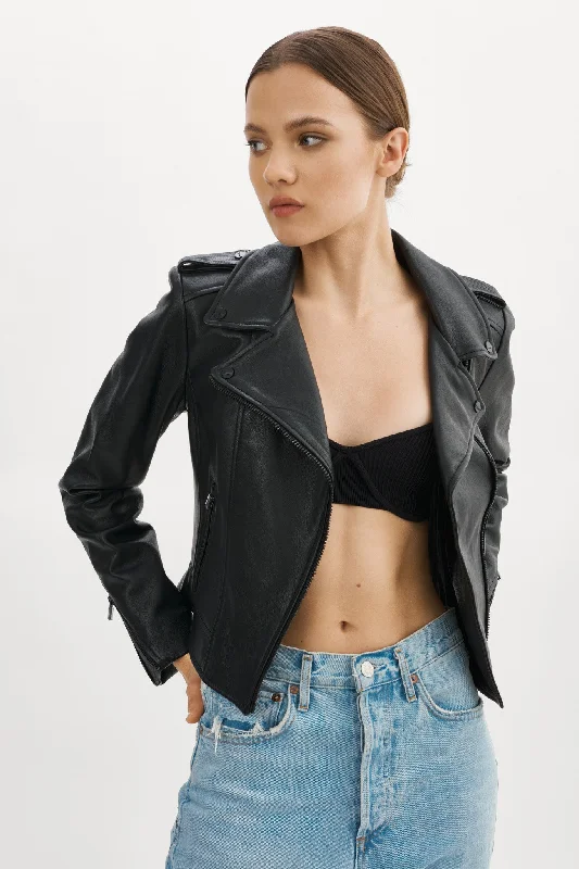 comfortable winter coatDONNA | Iconic Leather Biker Jacket