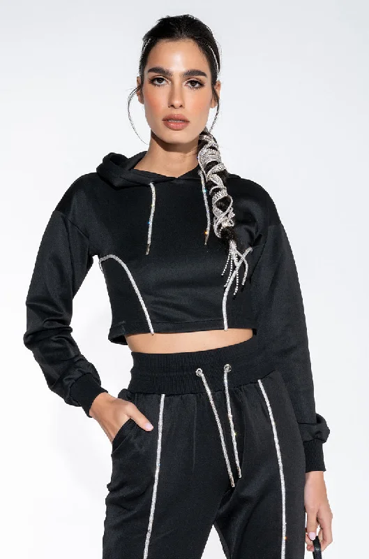 SHAPE OF YOU RHINESTONE ROPE HOODIE