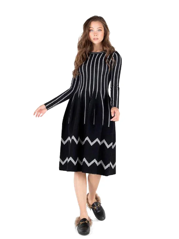 elegant maxi dressGinger Knit Vertical Stripe Dress