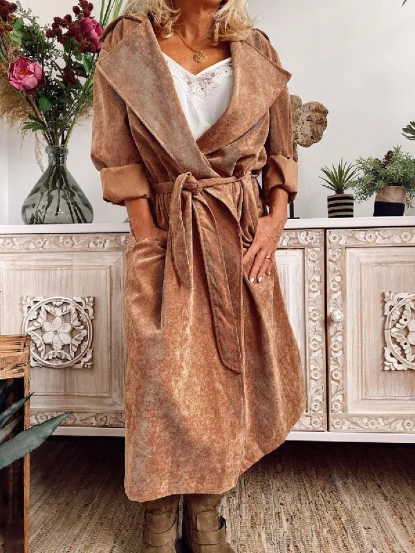 TIME-Limited Offer graphic coatAutumn And Winter Lapel Long Trench Coat