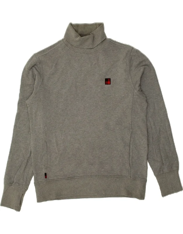 Quick Sale WOOLRICH Mens Roll Neck Sweatshirt Jumper Medium Grey Cotton