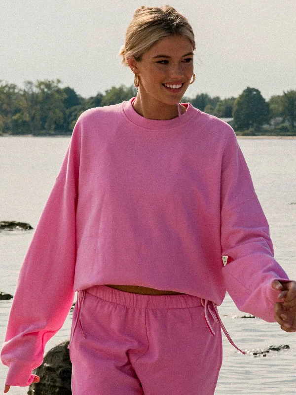 Deal Frenzy HARLOW MICHELLE CREWNECK - BUBBLEGUM  PINK