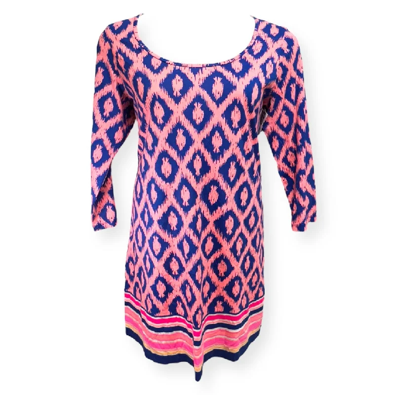 Reduced Prices chic slip dressBeacon Dress in Little Fish Engineered 3/4 Print Designer Lilly Pulitzer, Size Xl