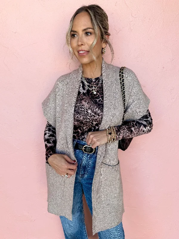 Early Bird Discount casual coatNew To Town Sleeveless Button Cardigan