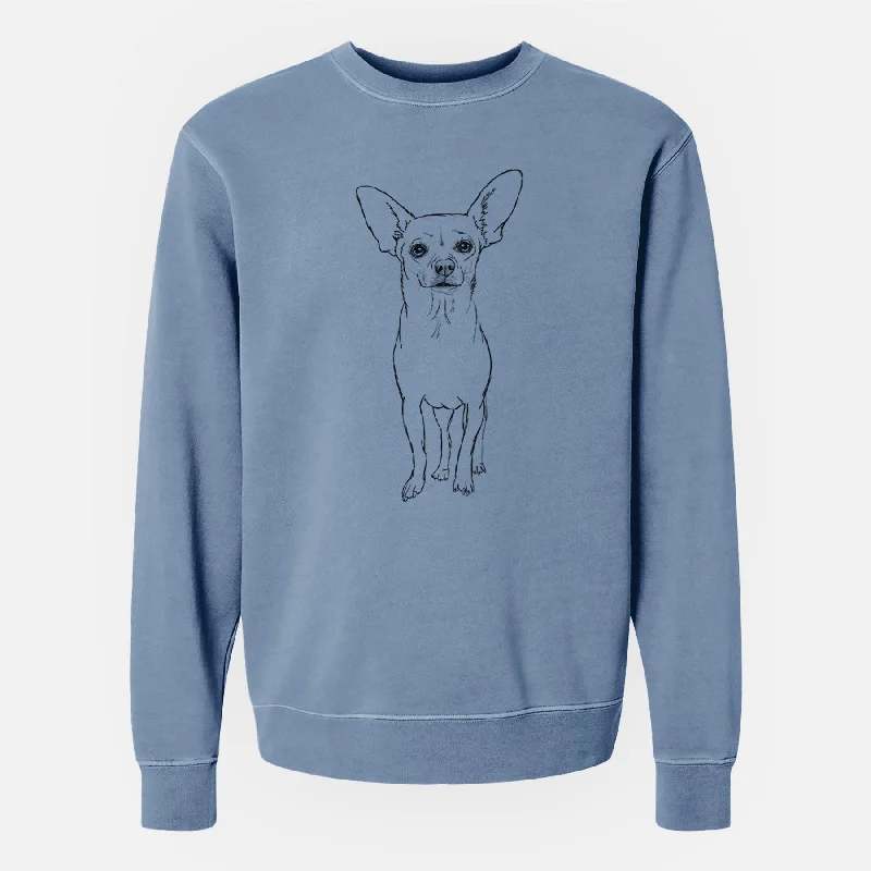 Price Blitz functional sports hoodieDoodled Athena the Chihuahua - Unisex Pigment Dyed Crew Sweatshirt