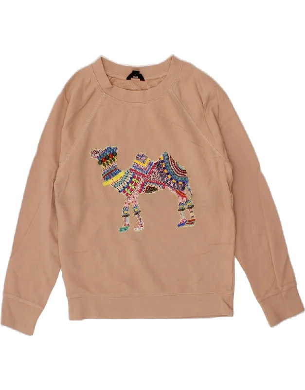 Exclusive Savings J. CREW Womens Sweatshirt Jumper UK 4 XS Beige Animal Print Cotton
