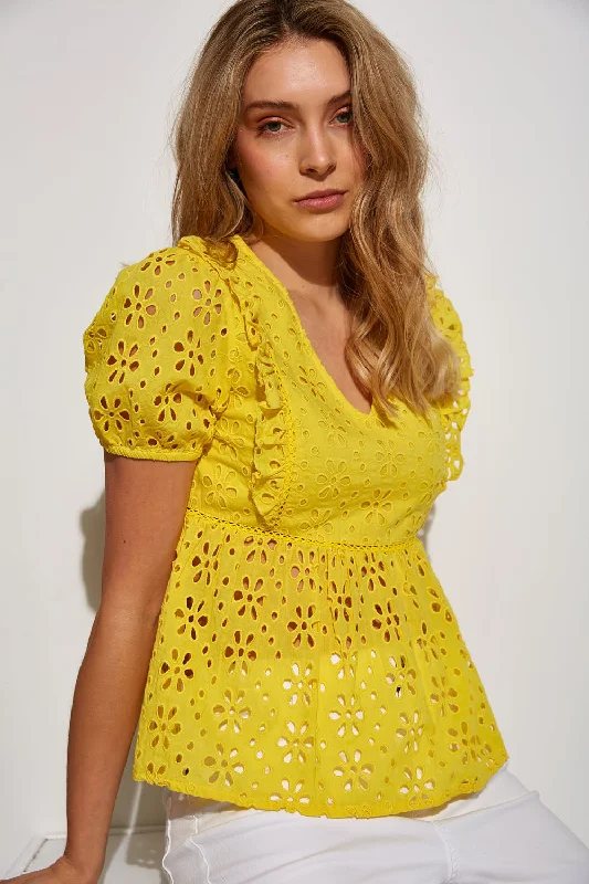 stylish party dressMd'M Yellow Blouse