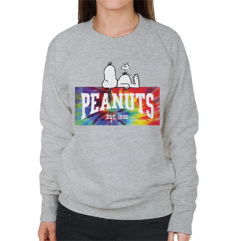 Quick Sale contemporary fitness sweatshirtPeanuts Tie Dye Logo Women's Sweatshirt