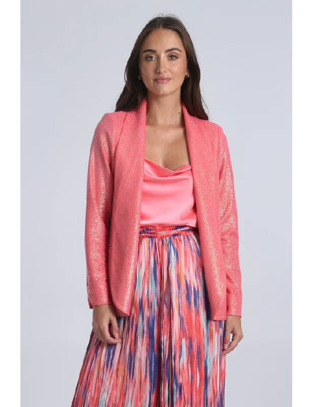 wrap-around dressMolly Bracken Pink Gold Sparkle Blazer