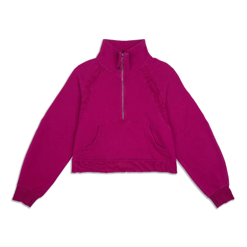 Holiday Sale Scuba Oversized Funnel Neck Half Zip