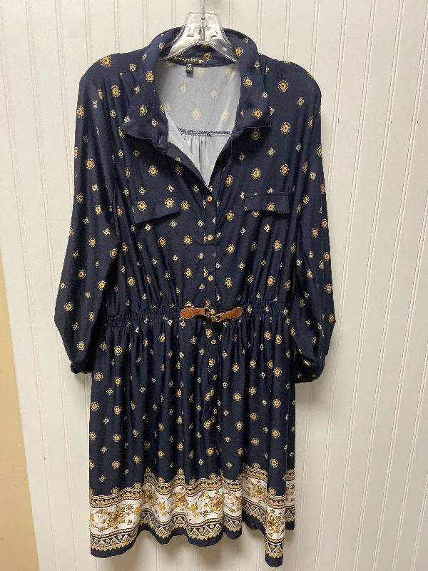 wool dressDress Casual Short By Clothes Mentor In Navy, Size: 2x