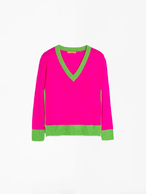 knit dressVilagallo Knitted Pink & Green Pietra Jumper