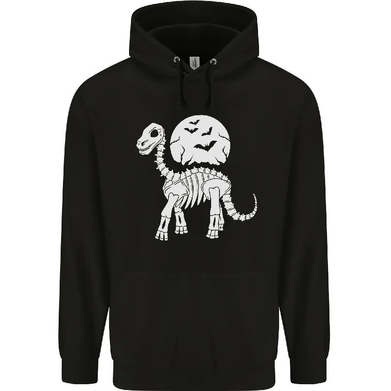 Big Savings slim-fit hooded sweatshirtA Dinosaur Skeleton With a Full Moon Halloween Mens 80% Cotton Hoodie
