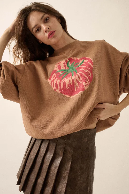 urban sports sweatshirtTasty Tomato Vintage-Print Graphic Sweatshirt