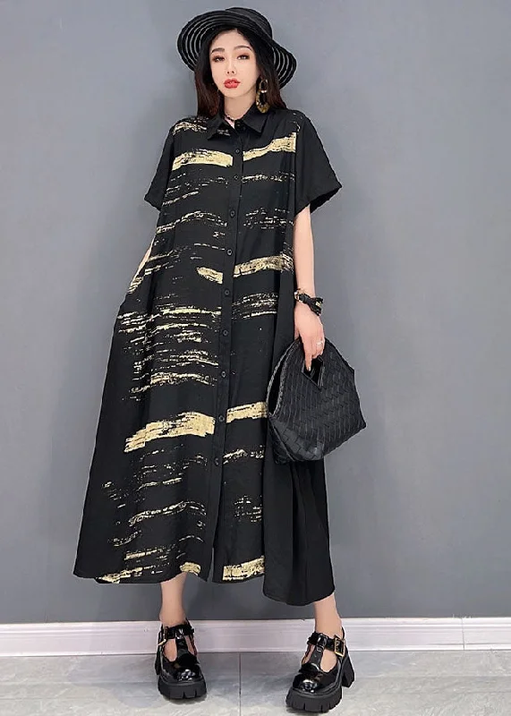 Crazy Deals evening dressFrench Black Peter Pan Collar Print Cotton Shirt Dress Short Sleeve Crazy Deals evening dressFrench Black Peter Pan Collar Print Cotton Shirt Dress Short Sleeve