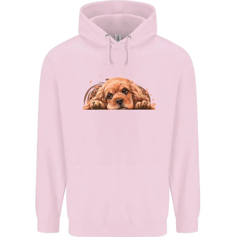 warm hooded sweatshirtA Cute Cocker Spaniel Dog Mens 80% Cotton Hoodie