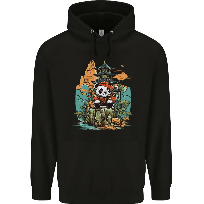 simple hoodieA Cute Panda Bear Mens 80% Cotton Hoodie