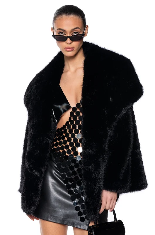 Hurry In windproof jacketOLD HOLLYWOOD FAUX FUR JACKET