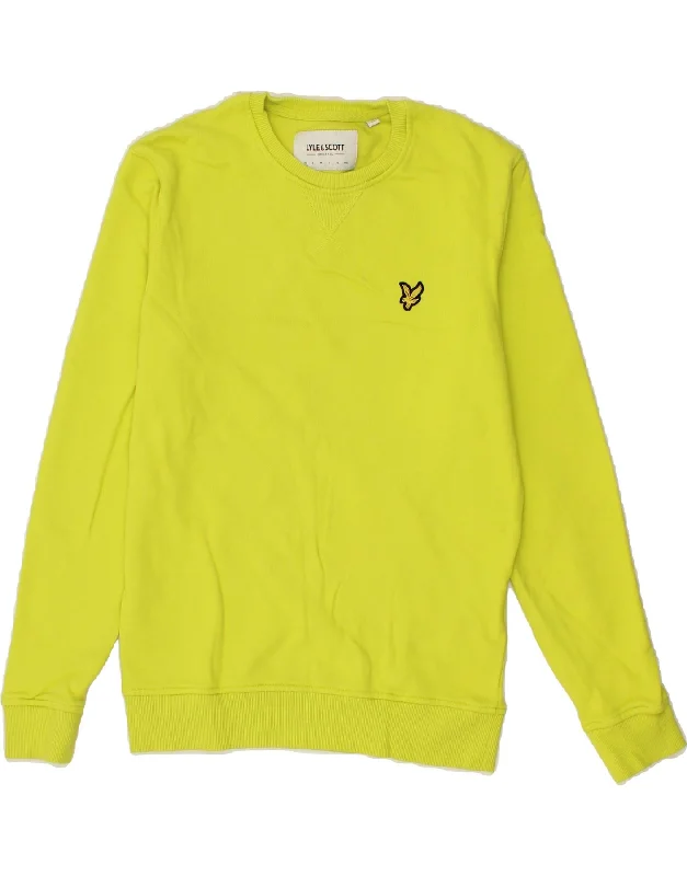 New Markdowns LYLE & SCOTT Mens Sweatshirt Jumper XS Yellow Cotton