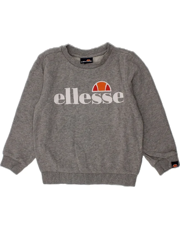Don't Miss ELLESSE Boys Graphic Sweatshirt Jumper 5-6 Years Grey Cotton