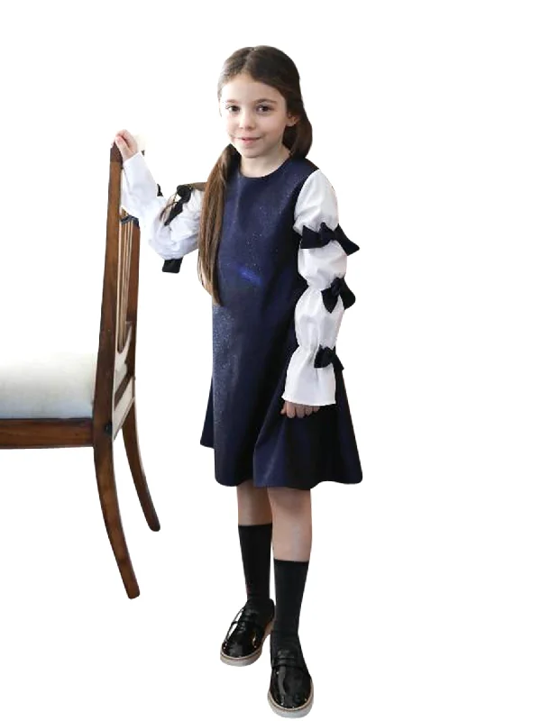 casual knit dressAlitsa Junior Metallic Bow Dress