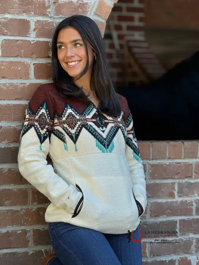 Massive Deals Rock&Roll Womens Brown/Teal Aztec Jacket