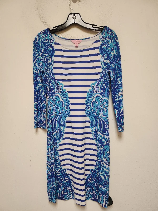 elegant evening dressDress Designer By Lilly Pulitzer In Striped Pattern, Size: Xs