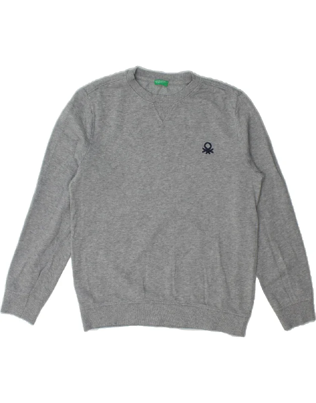 Don't Miss BENETTON Womens Sweatshirt Jumper UK 14 Medium Grey Cotton