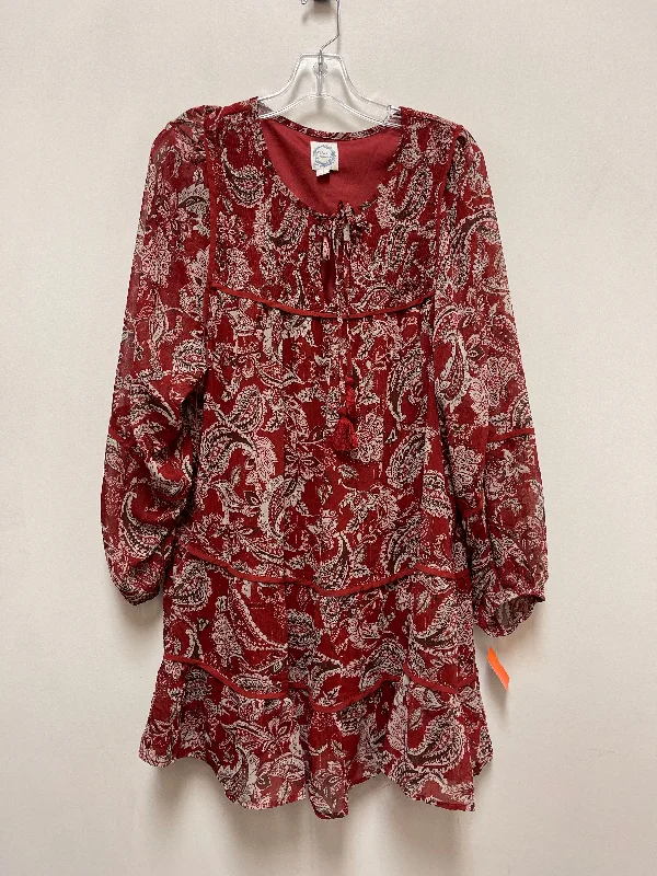 Unmissable Offer layered dressDress Casual Short By Blue Rain In Red, Size: L
