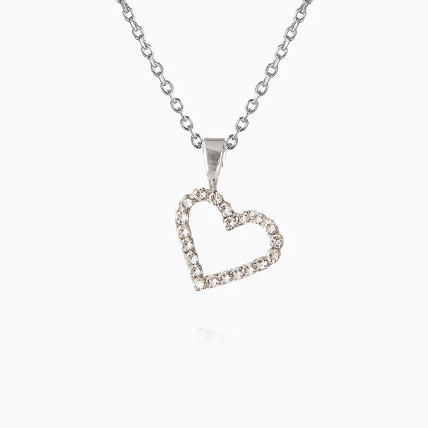 velvet dressCaroline Svedbom Mini Sweetheart Necklace Crystal Rhodium