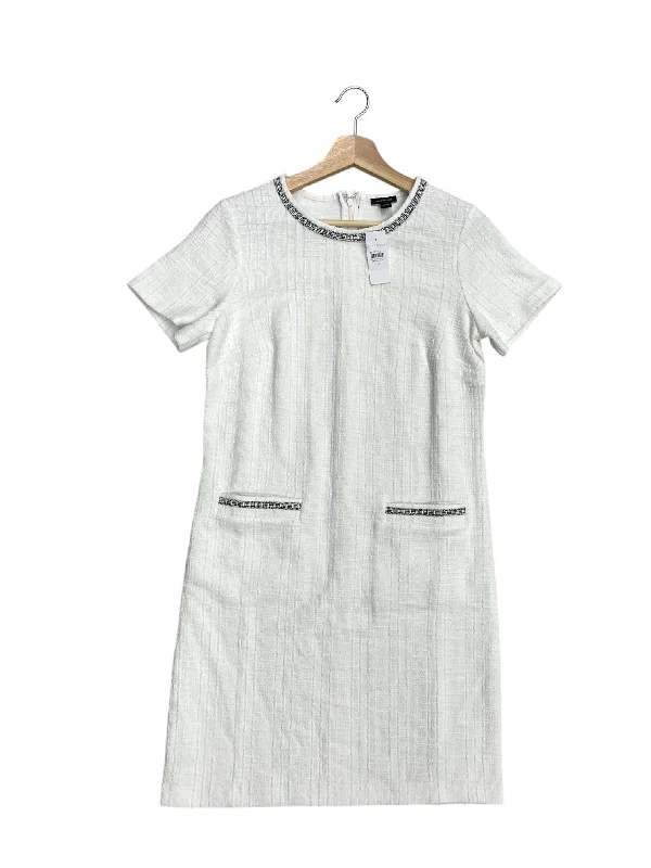 structured dressDress Casual Midi By Ann Taylor In White, Size: 4