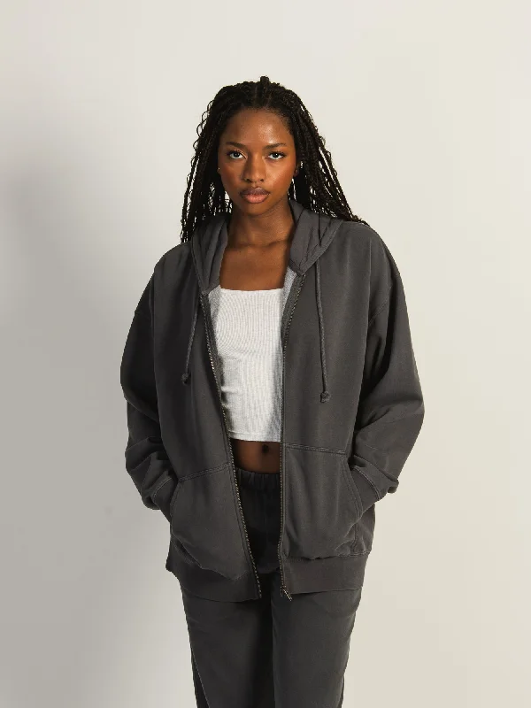 Epic Deals HARLOW MARIAH OVERSIZED ZIP UP - STONE