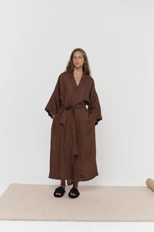 Super Deal warm jacket02 ROBE - TOBACCO