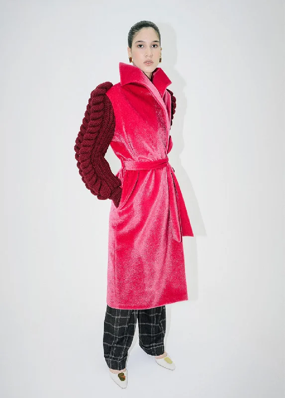 Deal Mania raincoatROSEATE BRAIDED SLEEVES COAT
