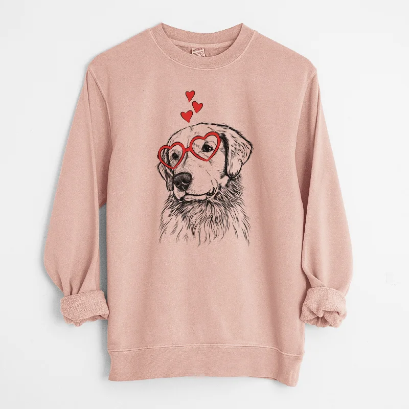 fashion sportswear hoodieValentine Quinn the Golden Retriever - Unisex Pigment Dyed Crew Sweatshirt