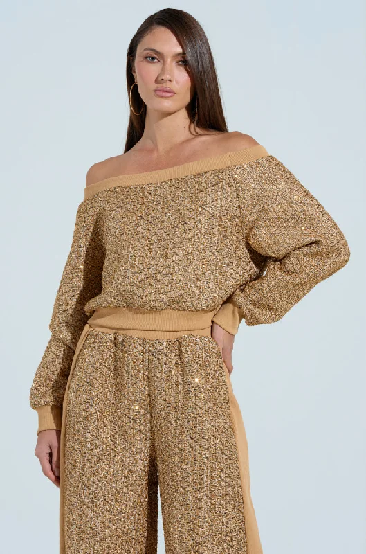 Blowout Deals KEEP MOVING OFF THE SHOULDER TOP