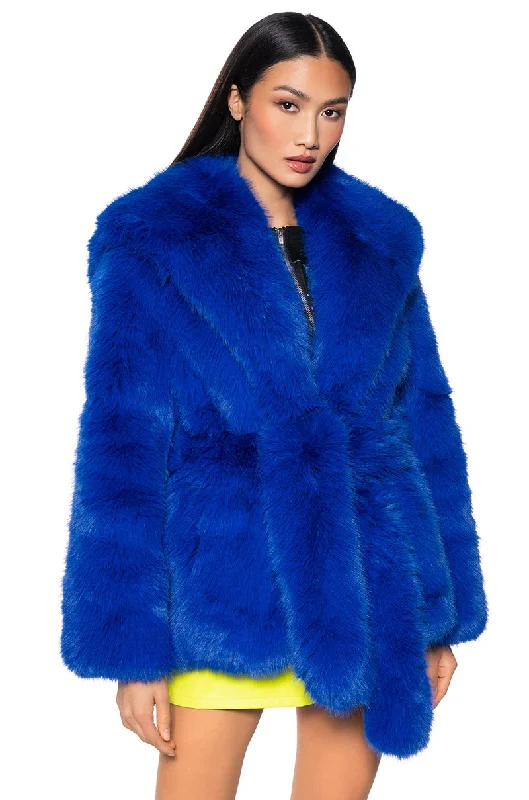Limited Time Discount trendy jacketBUSINESS CASUAL FAUX FUR COAT