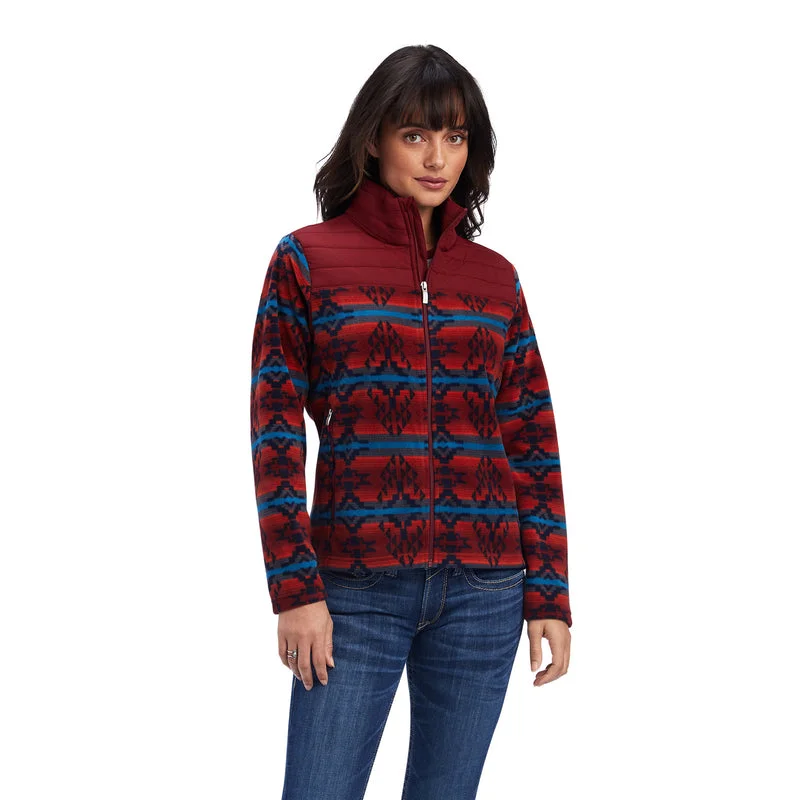 modern outerwearAriat Women's Prescott Fleece Jacket Sun-Dried Tomato, Dark Red