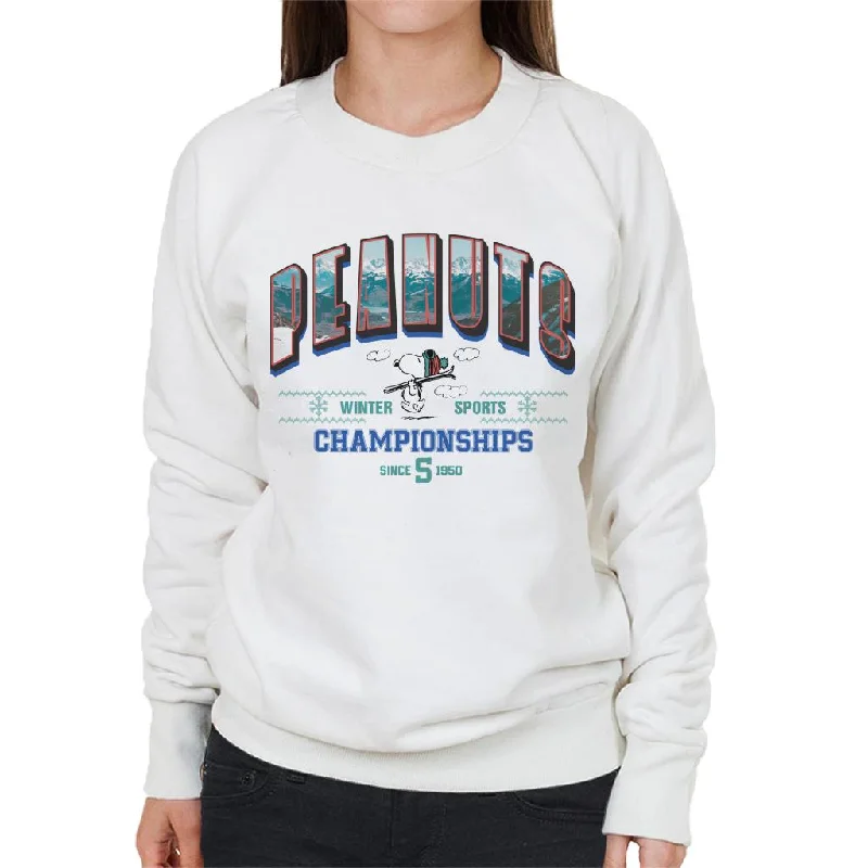 Limited Time Offer cozy workout hoodiePeanuts Winter Sports Championships Women's Sweatshirt