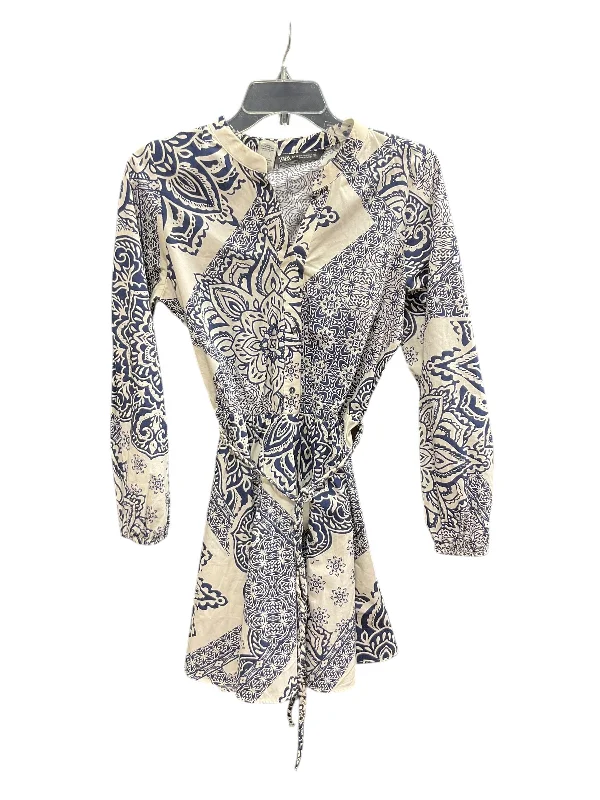 Reduced Prices midi dressDress Casual Short By Zara In Blue & White, Size: Xs