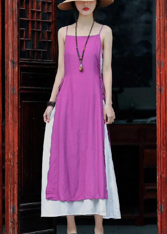 Clearance Items flowy evening dressElegant Violet Tie Waist Cotton Fake Two Piece Spaghetti Strap Dress Summer Clearance Items flowy evening dressElegant Violet Tie Waist Cotton Fake Two Piece Spaghetti Strap Dress Summer
