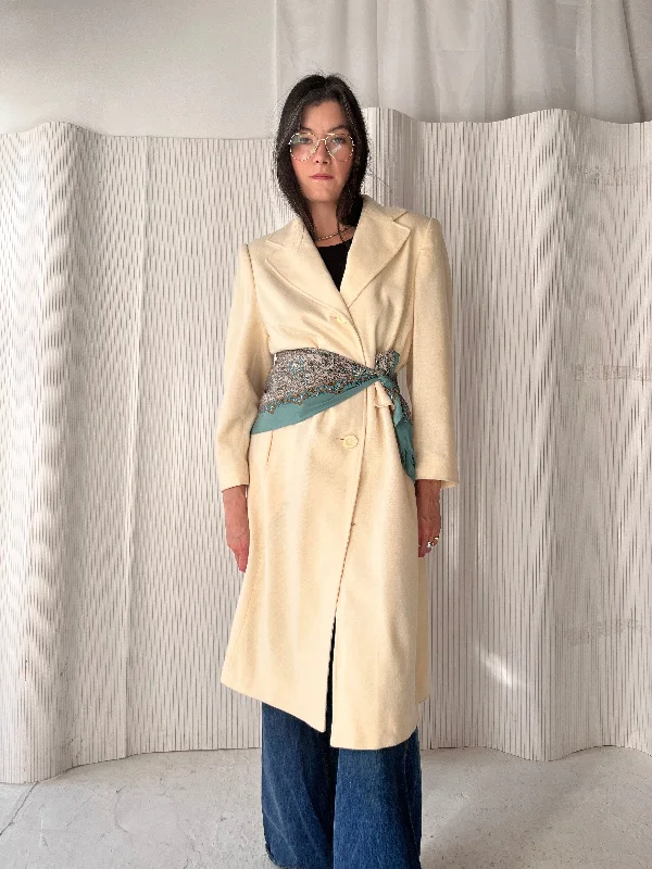 Bargain Blast oversized trench coatCream wool long coat