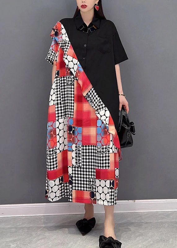 Bonus Savings vintage dressBoutique Black Peter Pan Collar Ruffles Patchwork Shirt Dresses Short Sleeve Bonus Savings vintage dressBoutique Black Peter Pan Collar Ruffles Patchwork Shirt Dresses Short Sleeve